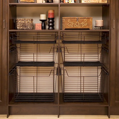 Rev-A-Shelf Sidelines CBSL-301405BZ-3 30" Bronze Pullout Closet Basket (3 Pack)