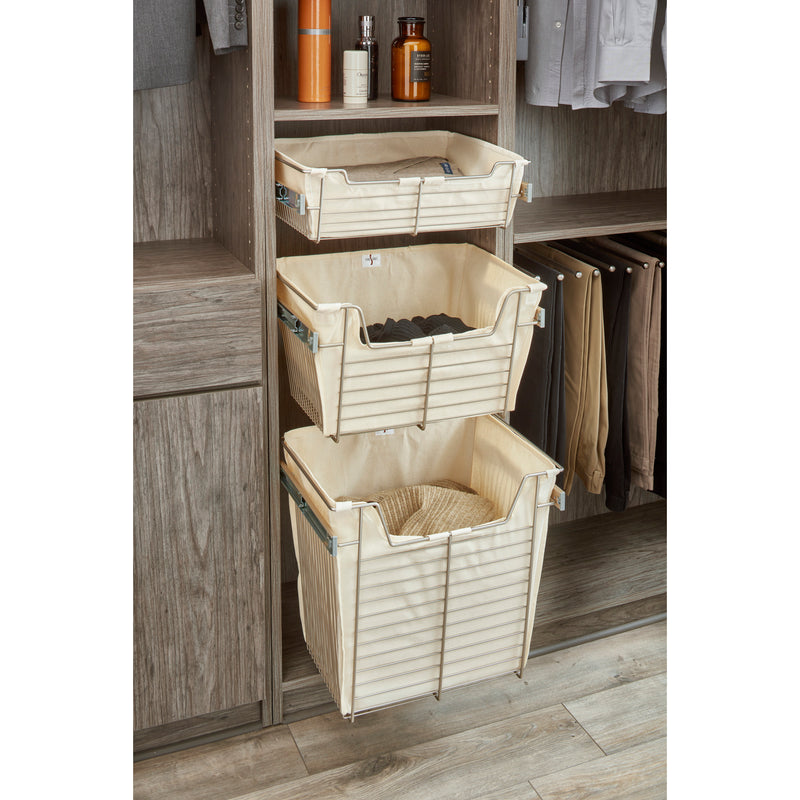 Rev-A-Shelf Sidelines 18" Canvas Cloth Closet Basket Liner, Tan, CBLSL-181405-T1
