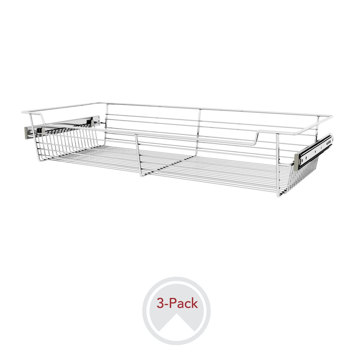 Rev-A-Shelf Sidelines CBSL-301405CR-3 30" Chrome Pullout Closet Basket (3 Pack)