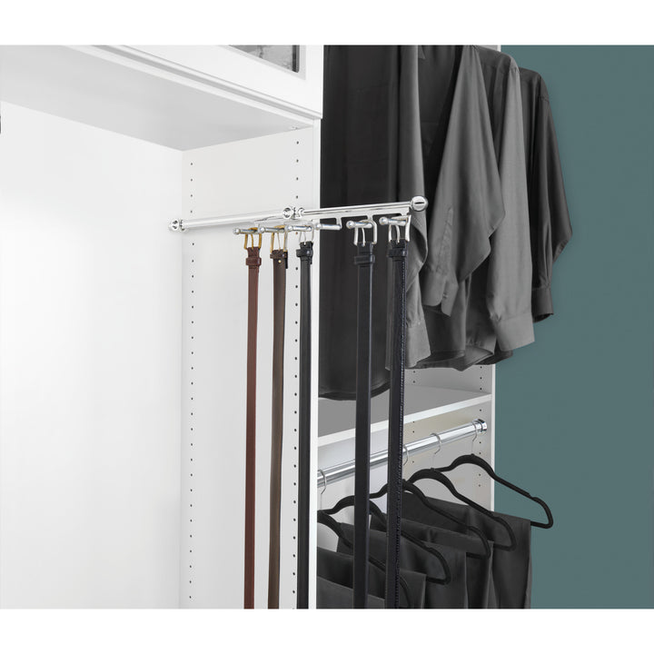 Rev-A-Shelf 14" Pull Out Belt & Scarf Closet Organizer, Chrome, CBSR-14-CR