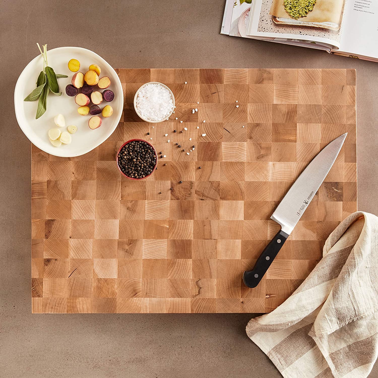 John Boos Block Reversible Wood Chopping Block Bundle w/ 3 Piece Maintenance Set - VMInnovations