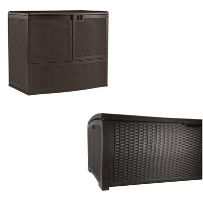 Suncast 195 Gallon Resin Wicker Storage & Suncast 99 Gallon Resin Wicker Storage
