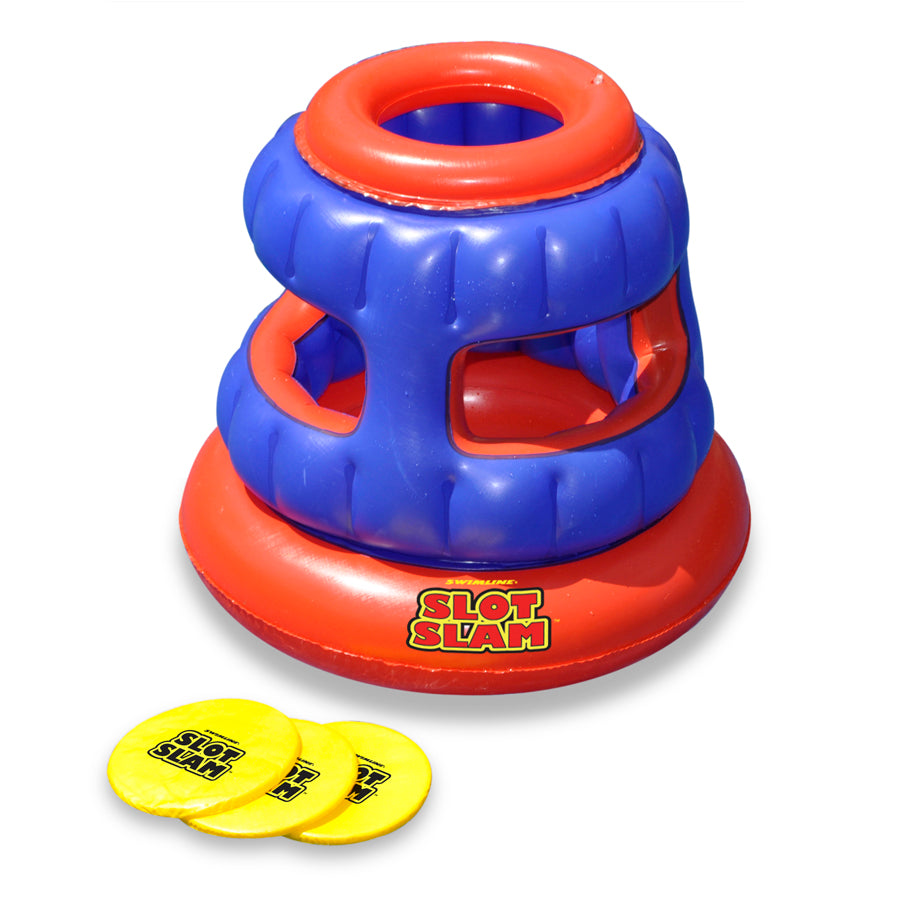 Swimline Slot Slam Disc Toss Inflatable Floating Swimming Pool Game (Open Box)