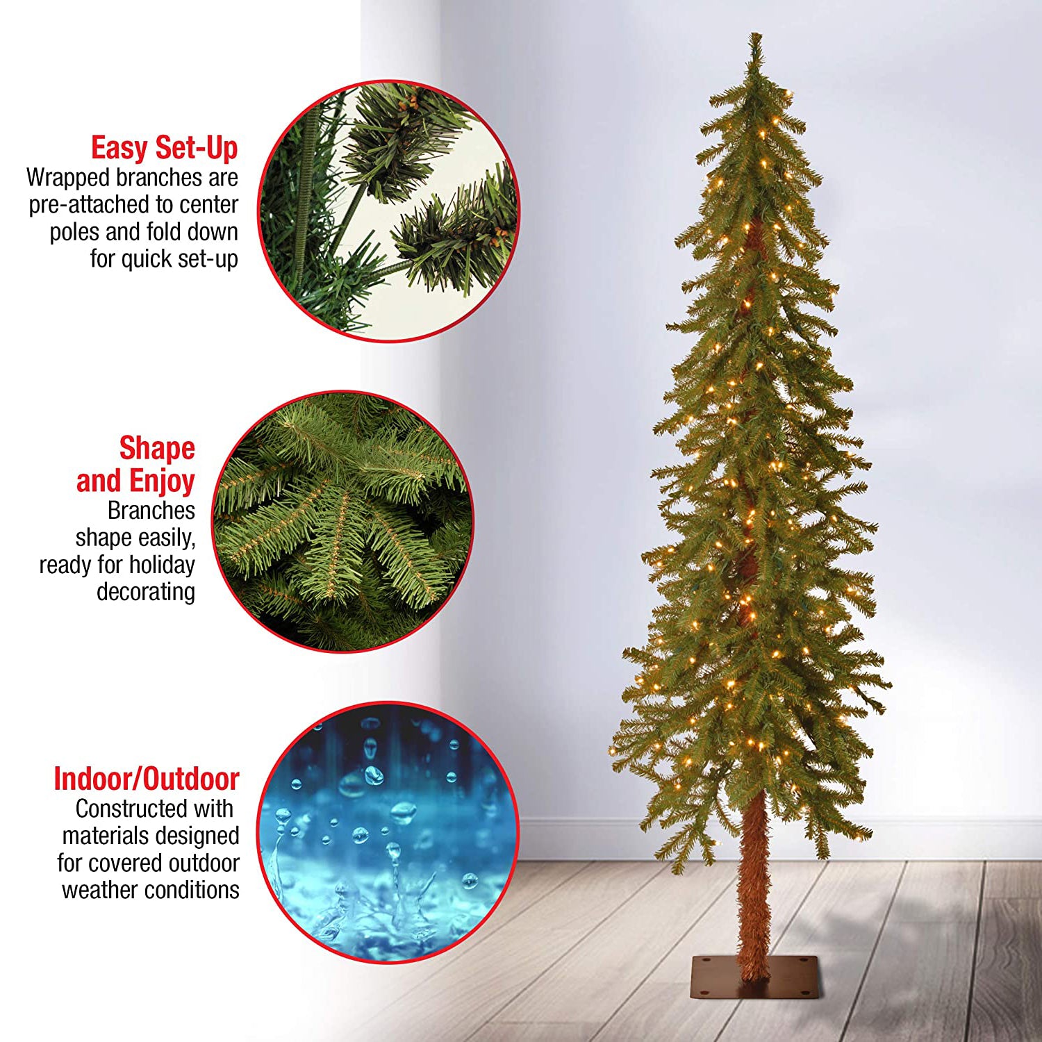National Tree Company Cedar 6 Ft Prelit Christmas Tree w/ 200 Lights (Open Box)