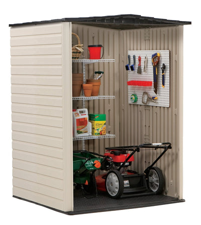 Rubbermaid Medium Vertical 106 Cu Ft Outdoor Storage Shed & Shelf Accessories