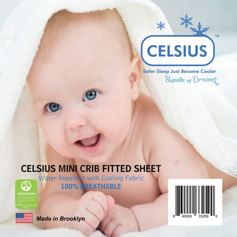 Bundle of Dreams Celsius Hypoallergenic Cooling Baby Crib Mattress Fitted Sheet