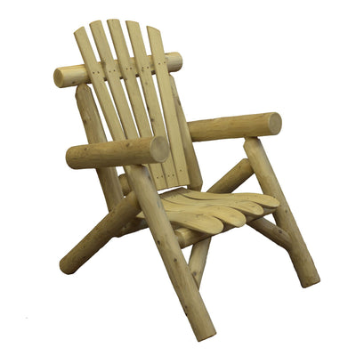 Lakeland Mills Country Cedar Log Wood Outdoor Porch Patio Lounge Chair, Natural