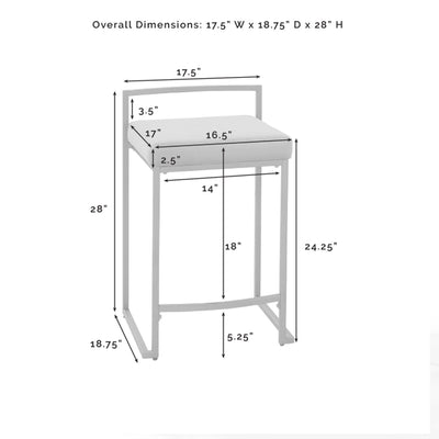Crosley Furniture Harlowe Modern Steel Velvet Counter Stools, Gray (Set of 2)