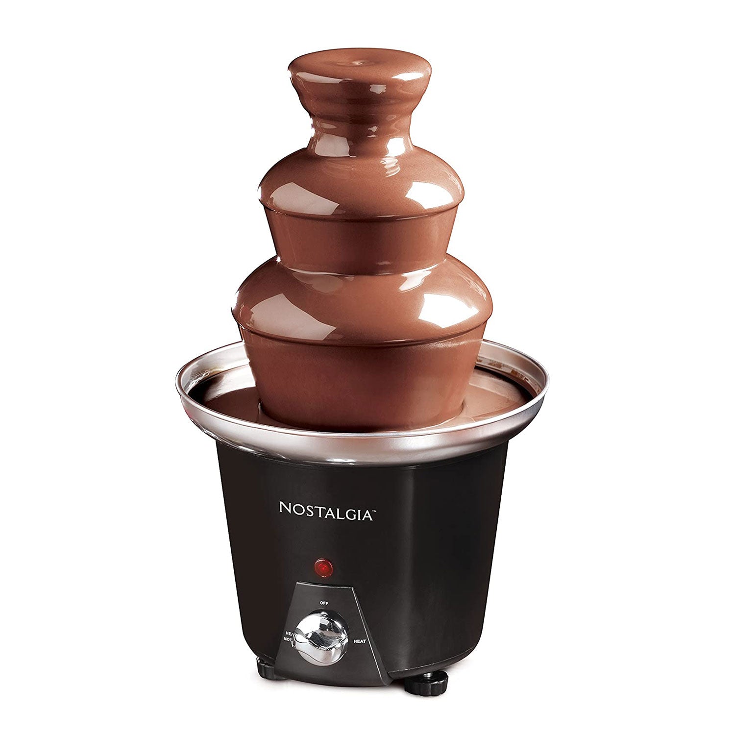 Nostalgia 24oz 3-Tier Stainless Steel Chocolate Fondue Fountain, Black(Open Box) - VMInnovations
