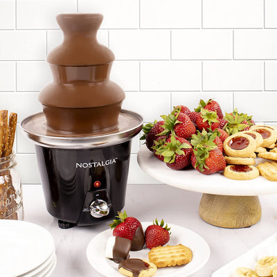 Nostalgia CFF965 24 Oz 3 Tier Stainless Steel Chocolate Fondue Fountain, Black