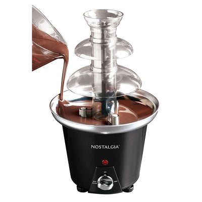 Nostalgia CFF965 24 Oz 3 Tier Stainless Steel Chocolate Fondue Fountain, Black