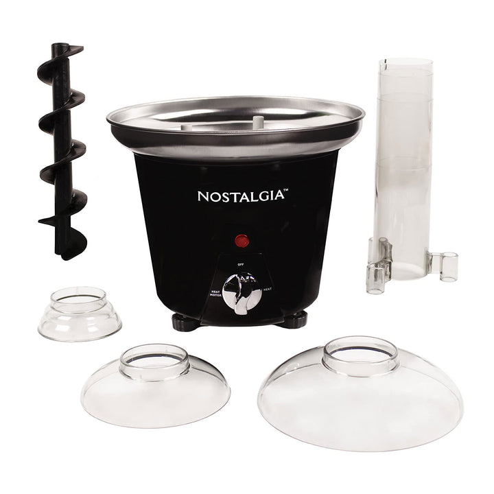 Nostalgia 24oz 3-Tier Stainless Steel Chocolate Fondue Fountain, Black(Open Box)