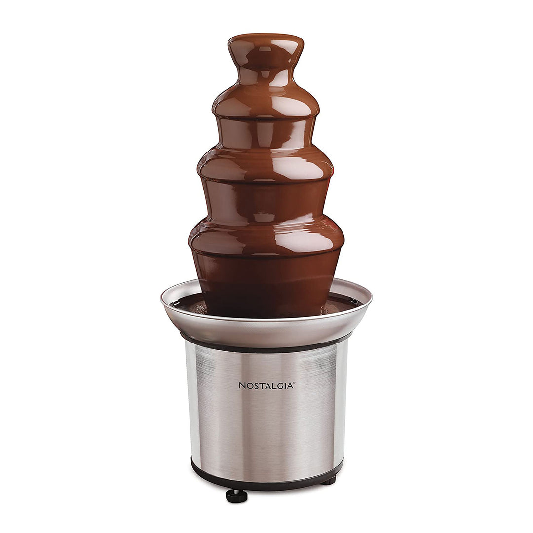 Nostalgia 32 Oz 4 Tier Stainless Steel Chocolate Fondue Fountain (Open Box)