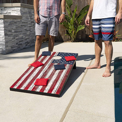 GoSports Classic Cornhole Size Outdoor Backyard Game, American Flag (Open Box) - VMInnovations