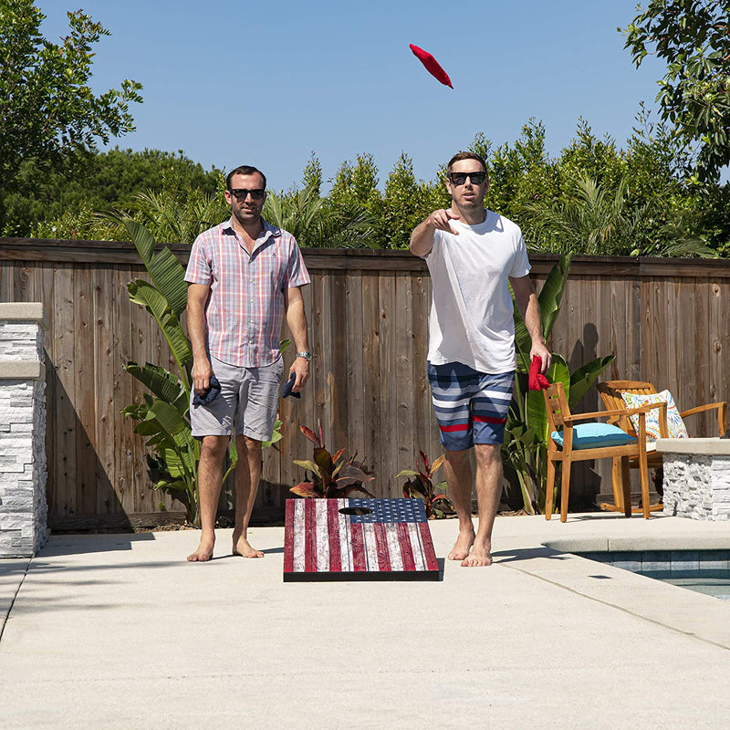 GoSports Classic Cornhole Size Outdoor Backyard Game, American Flag (Open Box)