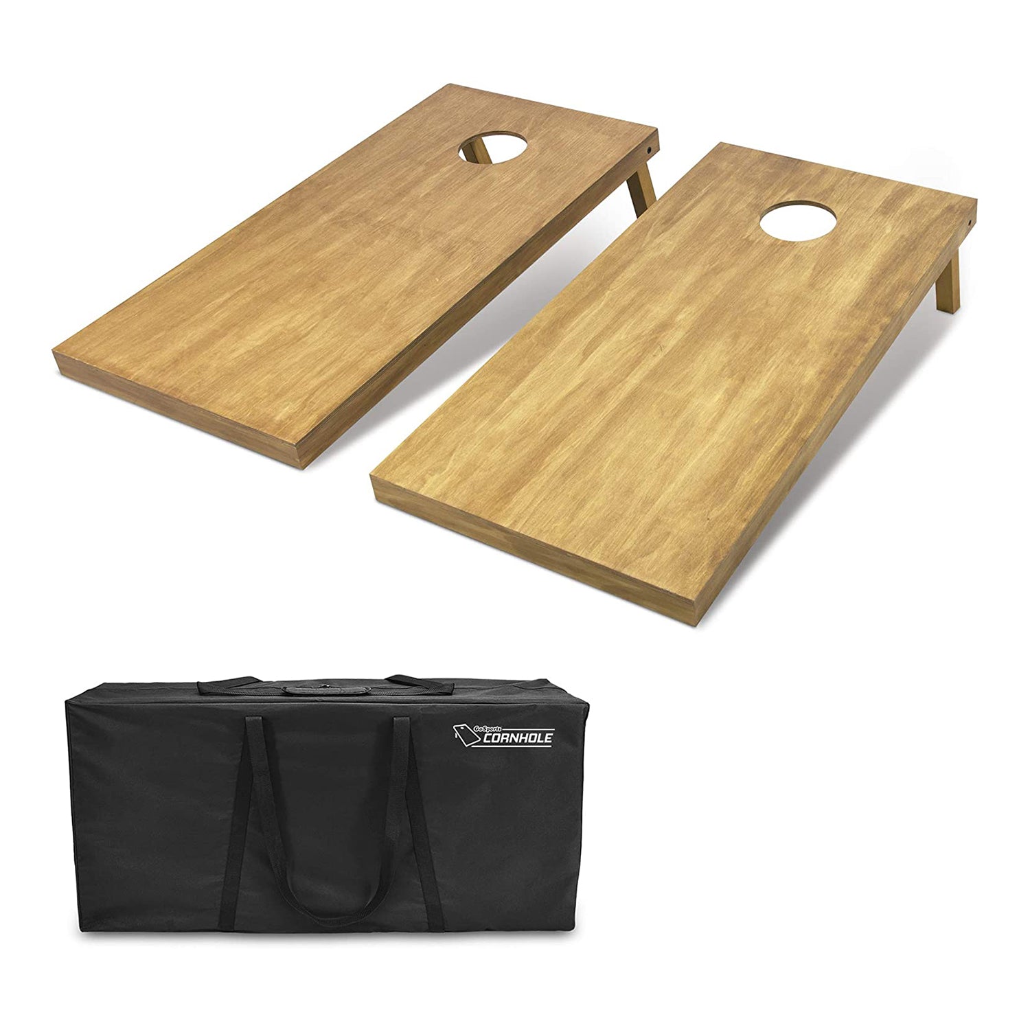 GoSports Cornhole Regulation Size Lawn Backyard Lawn Game, Light Brown (Used) - VMInnovations