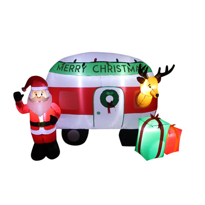 A Holiday Company 8 Ft Wide Inflatable Camper Holiday Lawn Decoration (Used) - VMInnovations