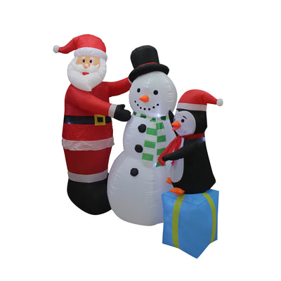 A Holiday Company 6' Tall Inflatable Penguin Snowman Lawn Decoration (Open Box)