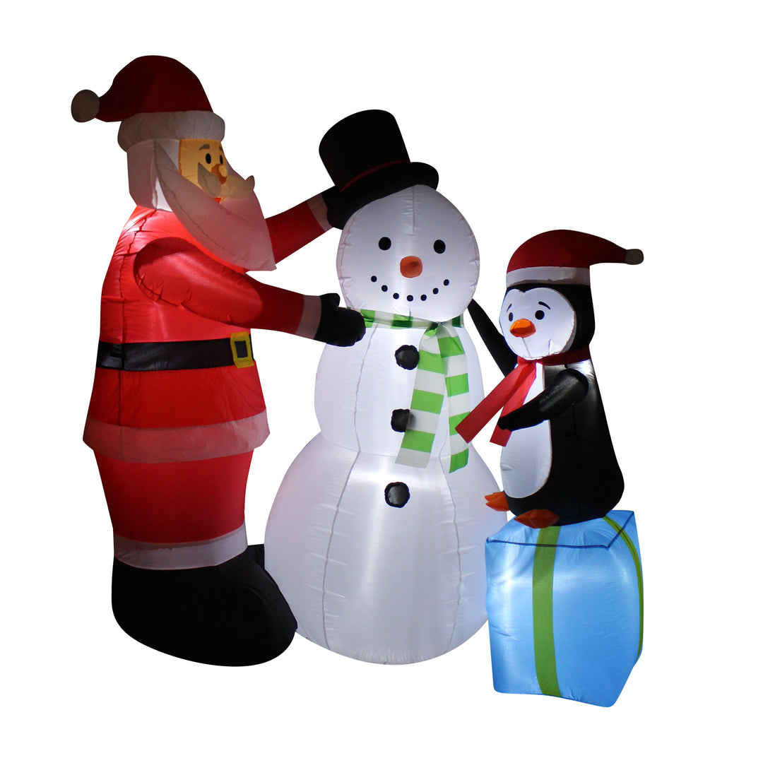 A Holiday Company 6' Tall Inflatable Christmas Santa Penguin Snowman Lawn Decor