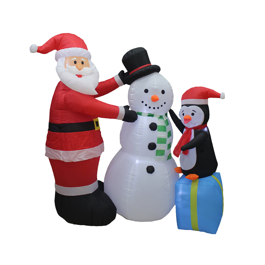 A Holiday Company 6' Tall Inflatable Christmas Santa Penguin Snowman Lawn Decor - VMInnovations