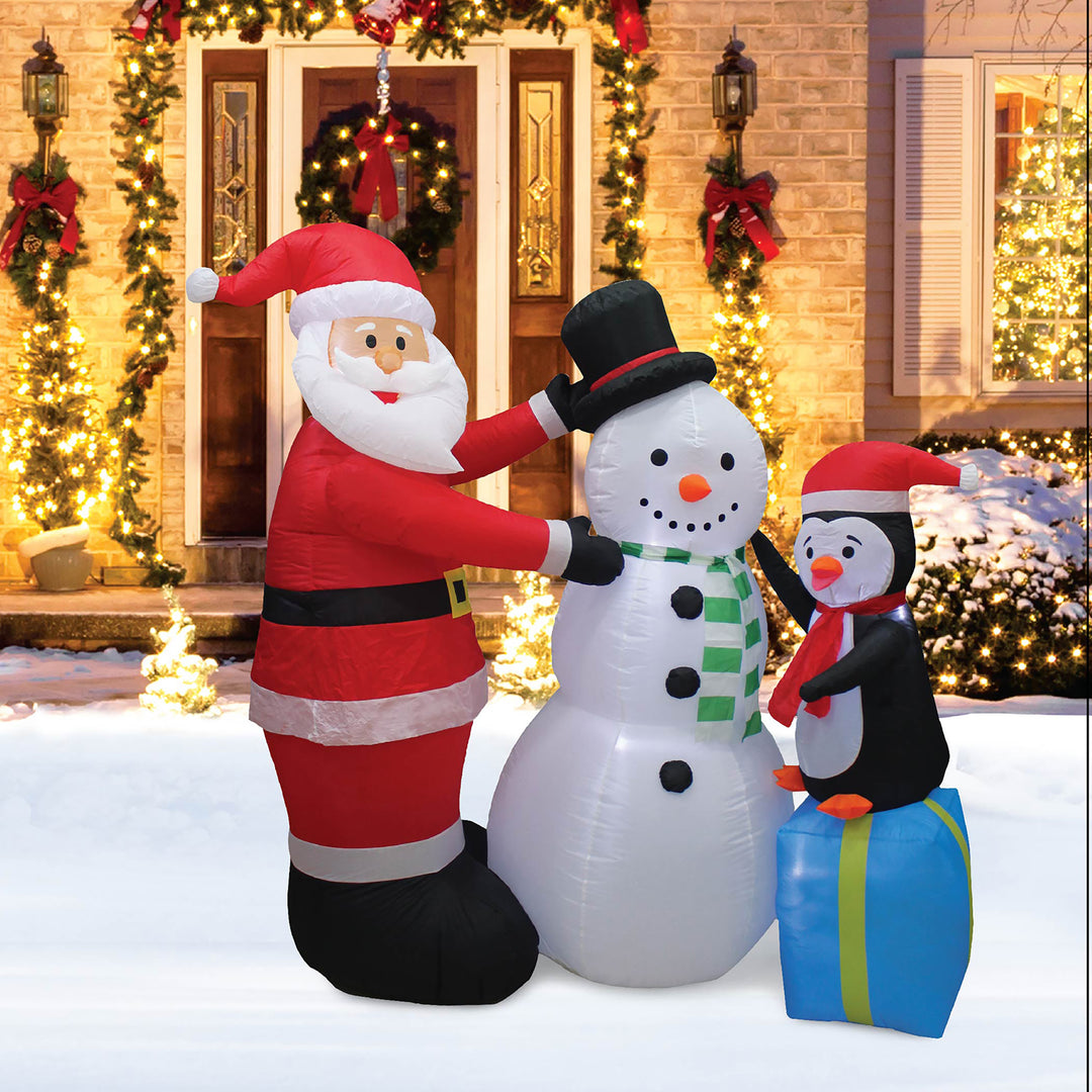 A Holiday Company 6' Tall Inflatable Christmas Santa Penguin Snowman Lawn Decor