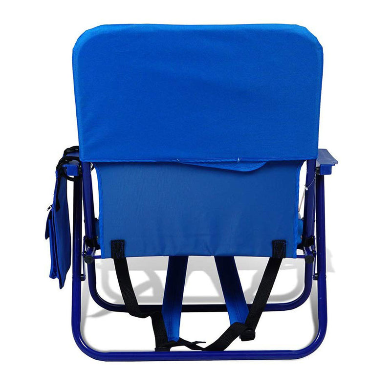 Copa Backpack Single Position Folding Beach Lounge Chair, Royal Blue (2 Pack)