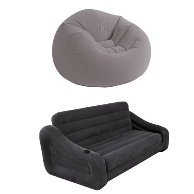 Intex Inflatable Beanless Bag Chair & Intex Inflatable Queen Size Futon Sofa