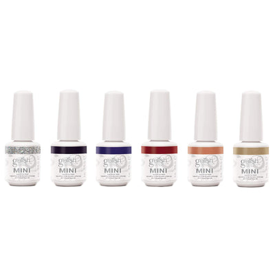 Gelish Mini Soak Off 6 Color Gel Polish Set, Champagne & Moonbeams (Open Box)