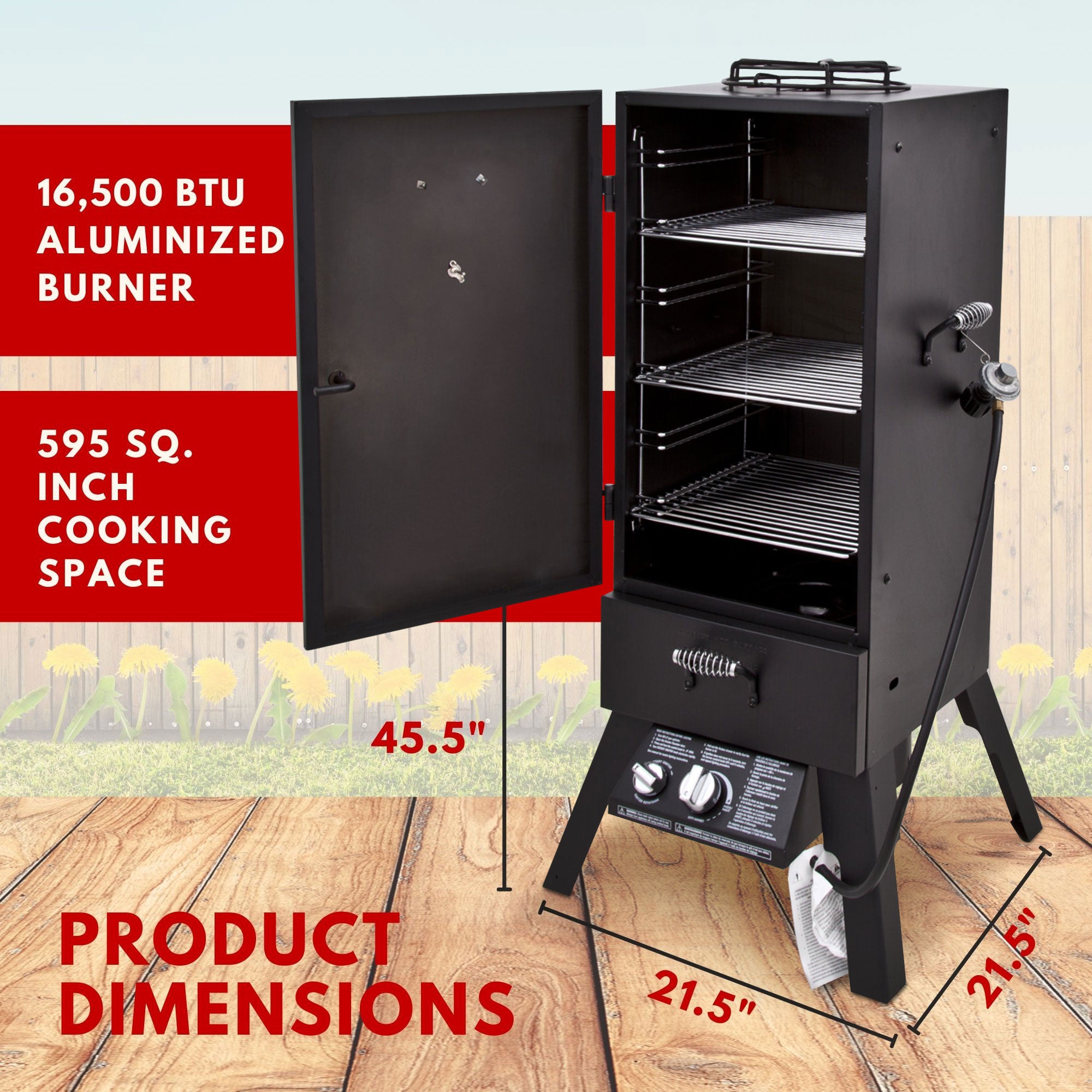 Char-Broil Vertical 45" Liquid Propane Steel Grill Gas Smoker, Black (Used) - VMInnovations