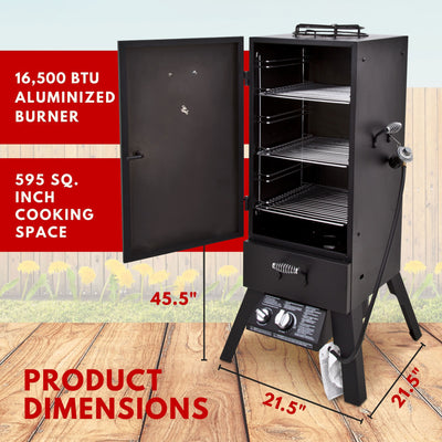 Char-Broil Vertical 45" Liquid Propane Steel Grill Gas Smoker, Black (Used) - VMInnovations