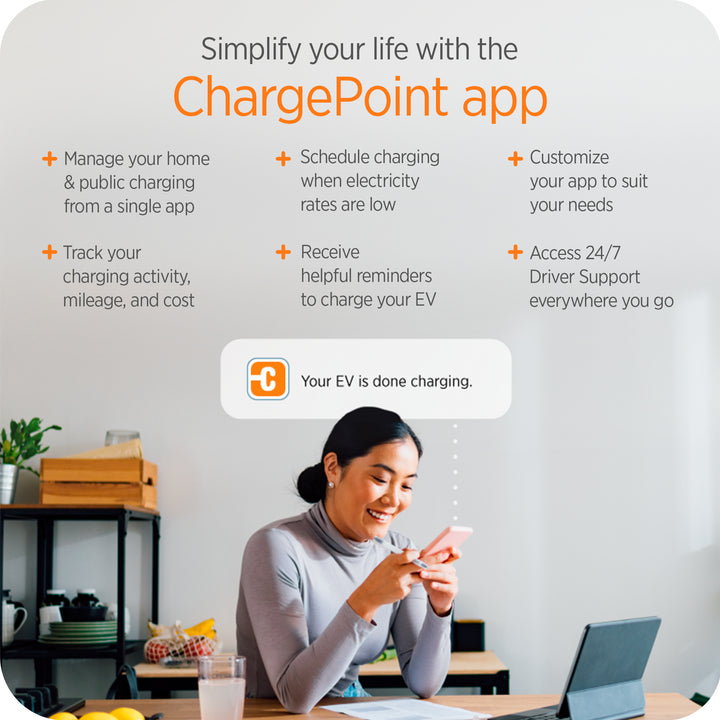 ChargePoint 240V Smart Flex Hardwire Station, 20-80A Circuit Breakers (Open Box)