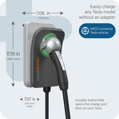 ChargePoint Home Flex Level 2 EV Charger NACS, NEMA 6-50 Outlet Charge Station