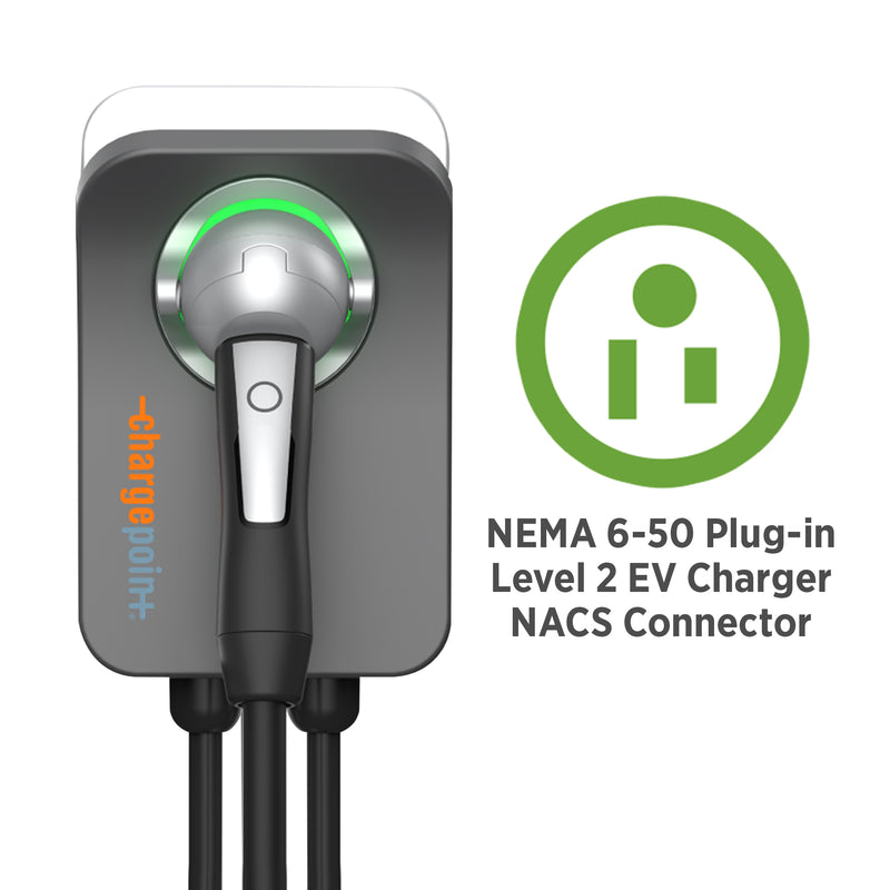 ChargePoint Home Flex Level 2 EV Charger NACS, NEMA 6-50 Outlet Charge Station