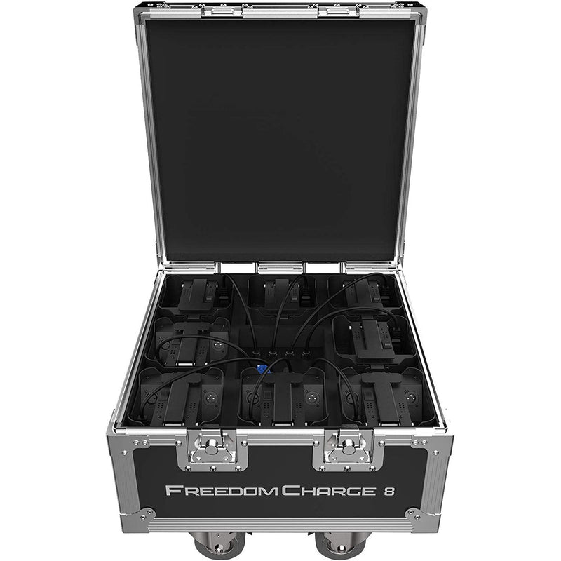 CHAUVET DJ Freedom Charge 8 Compact Par Light Fixture Charging Hard Road Case