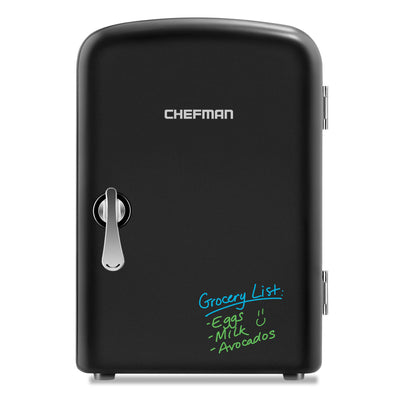 Chefman Portable Dry Erase Personal Snacks & Drinks Mini Fridge, (Open Box)