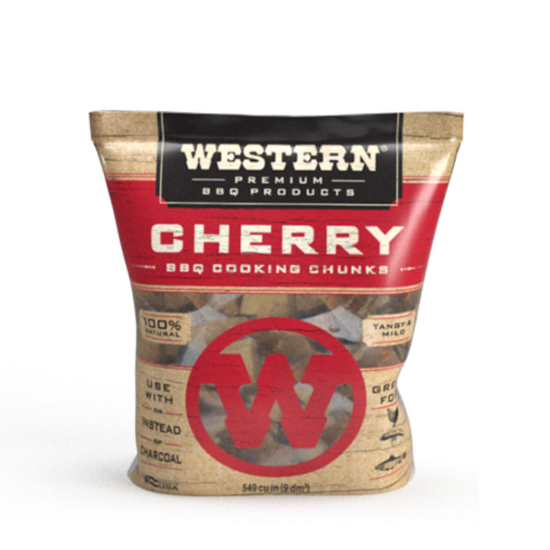 Western BBQ Smoking Barbecue Pellet Wood Cooking Chip Chunks, Cherry (4-Pack)