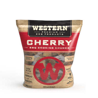 Western BBQ Smoking Barbecue Pellet Wood Cooking Chip Chunks, Cherry (2-Pack)