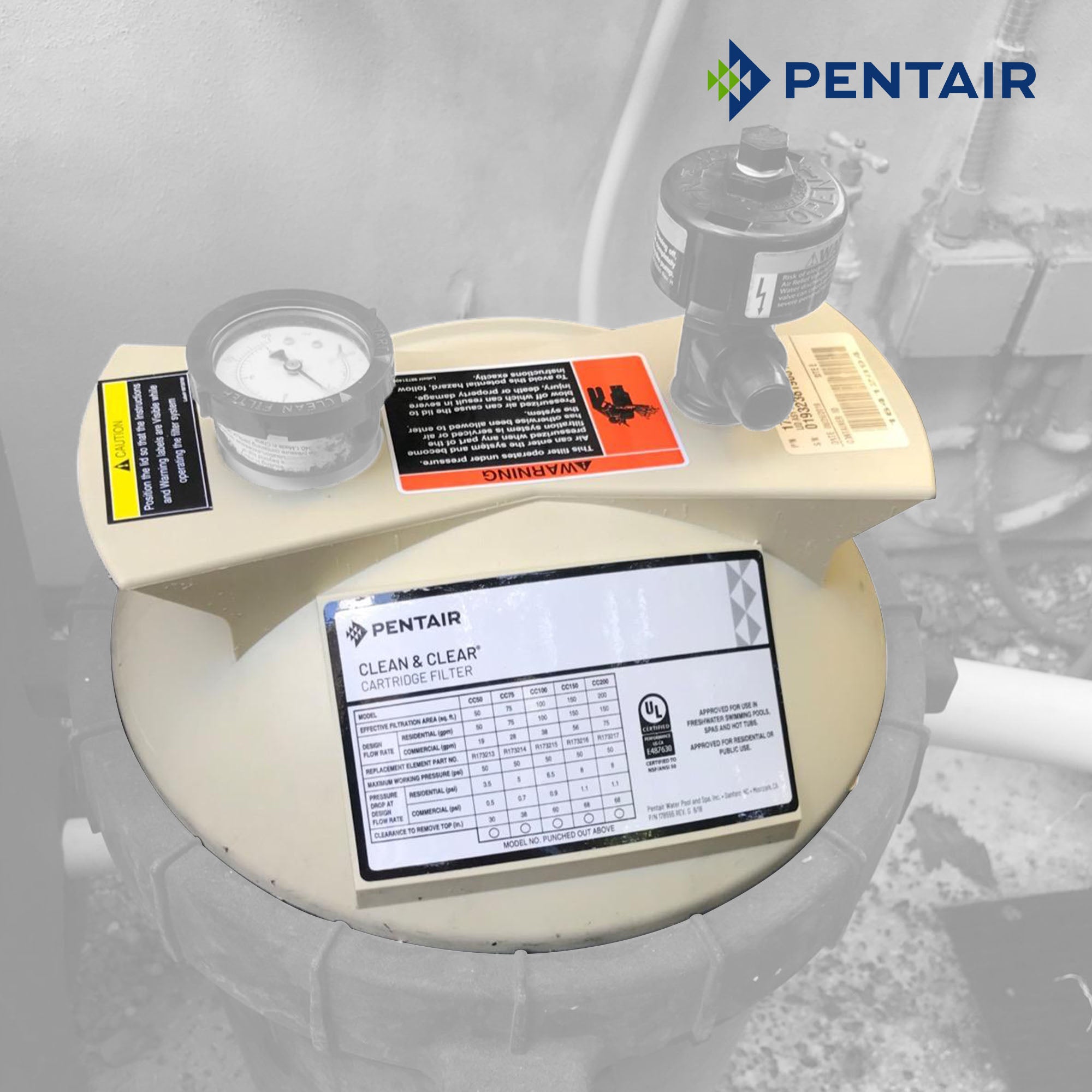 Pentair 178553 Almond Lid Assembly Replacement Pool and Spa Cartridge Filter - VMInnovations