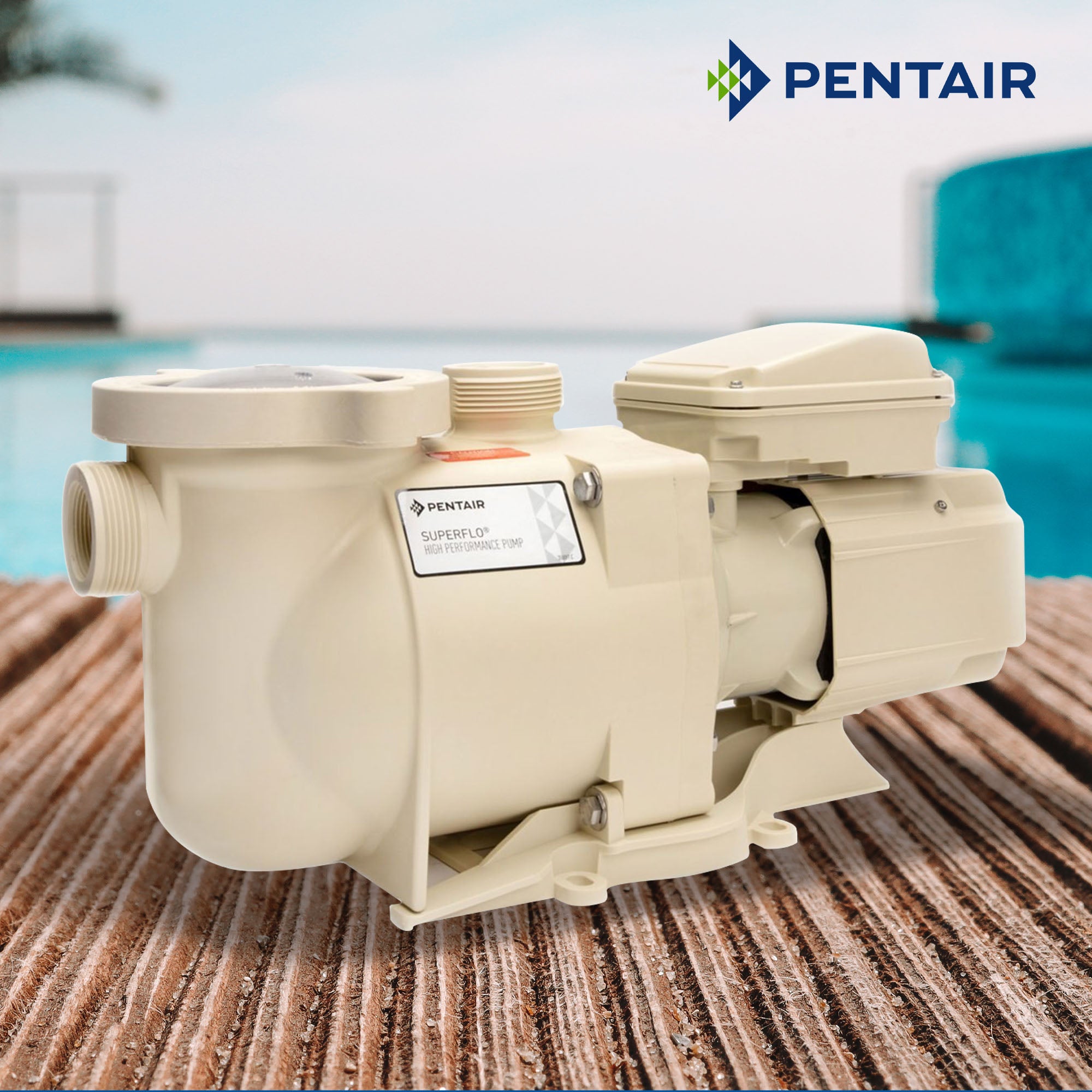 Pentair Stainless Steel Corded Electric SuperFlo High Performance Pump, Beige - VMInnovations