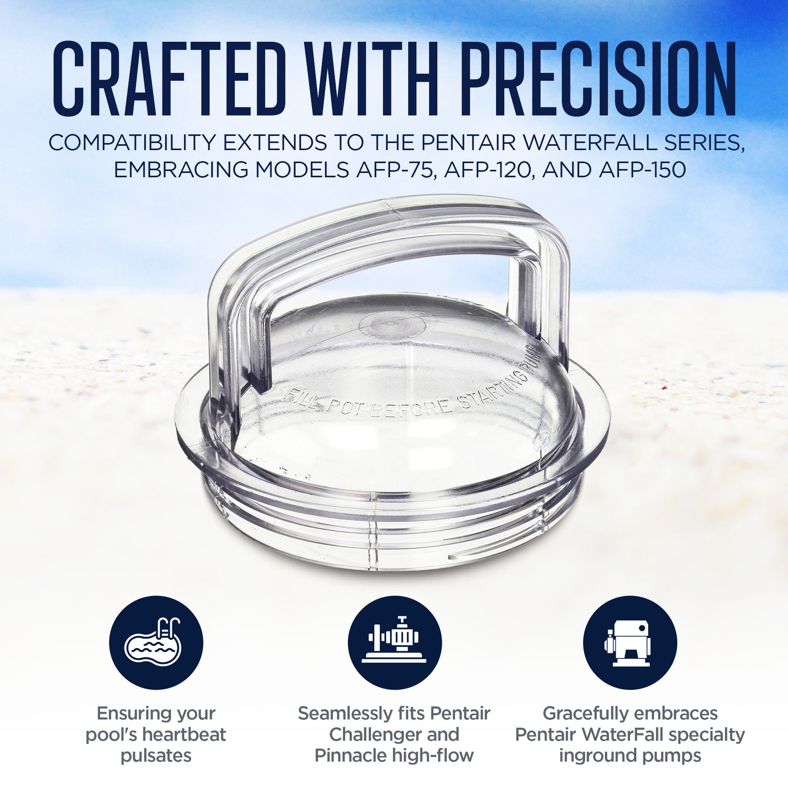 Pentair Strainer Pot Lid Replacement Fits with Pentair AFP-75, AFP-120 & AFP-150 - VMInnovations