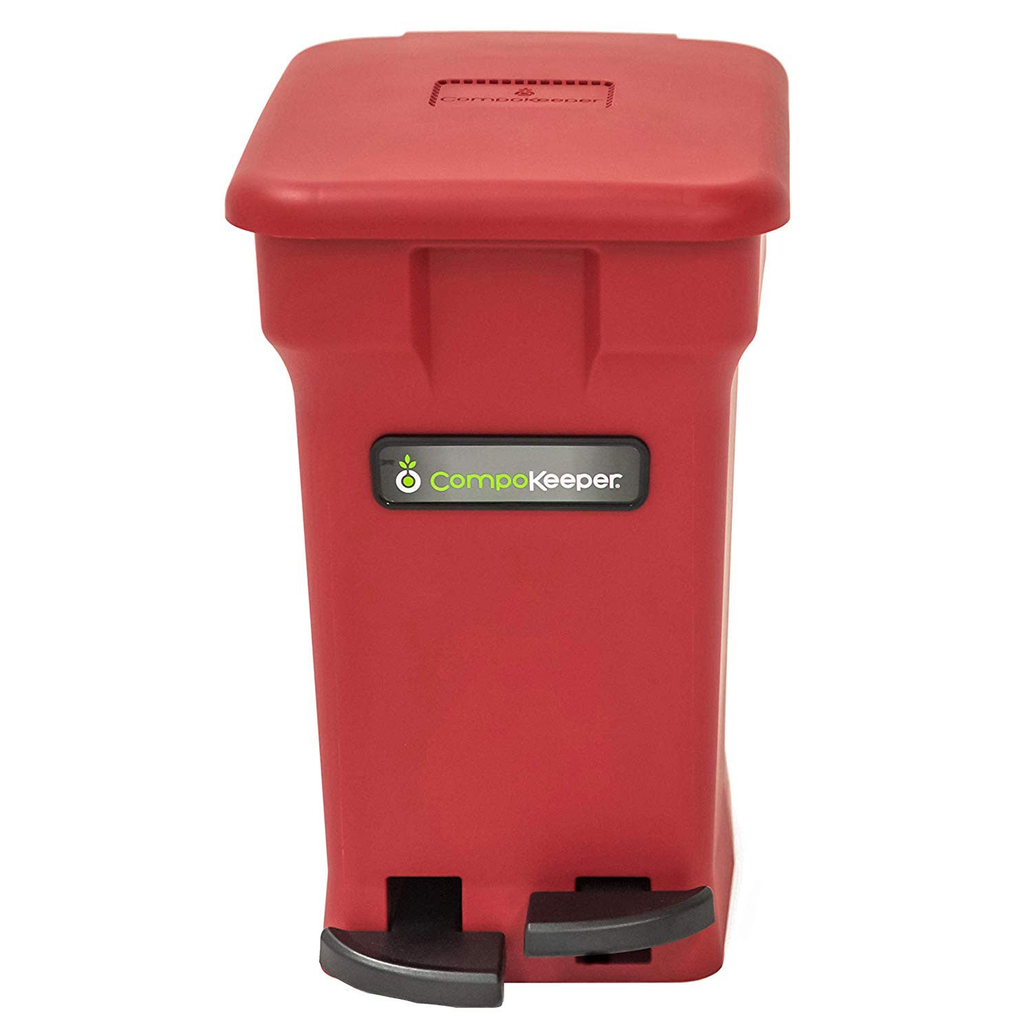 CompoKeeper 6 Gallon Compost Organic Waste Kitchen Bin Trash Can, Red (Open Box)