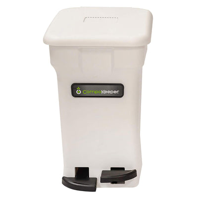CompoKeeper 6 Gallon Compost Organic Waste Kitchen Trash Can, White (Open Box)