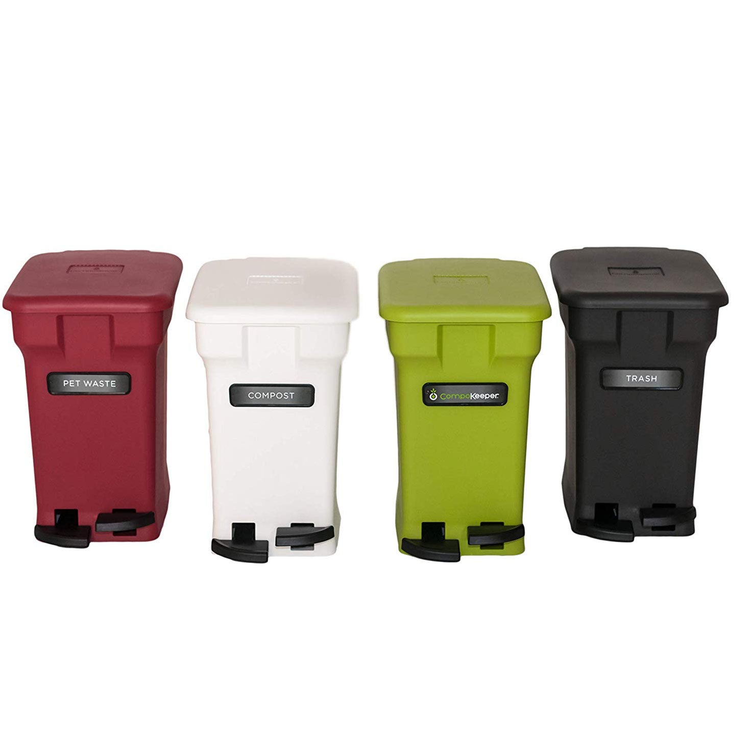 CompoKeeper 6 Gallon Compost Organic Waste Kitchen Bin Trash Can, Red (Open Box)