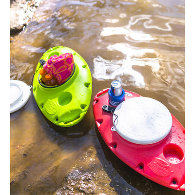 CreekKooler 30 Quart Floating Insulated Beverage Cooler Pull Behind Kayak, Tan - VMInnovations