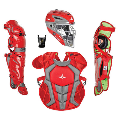 All-Star Sports S7 Axis Ages 9 to 12 Baseball Catchers Gear, Scarlet (Used)