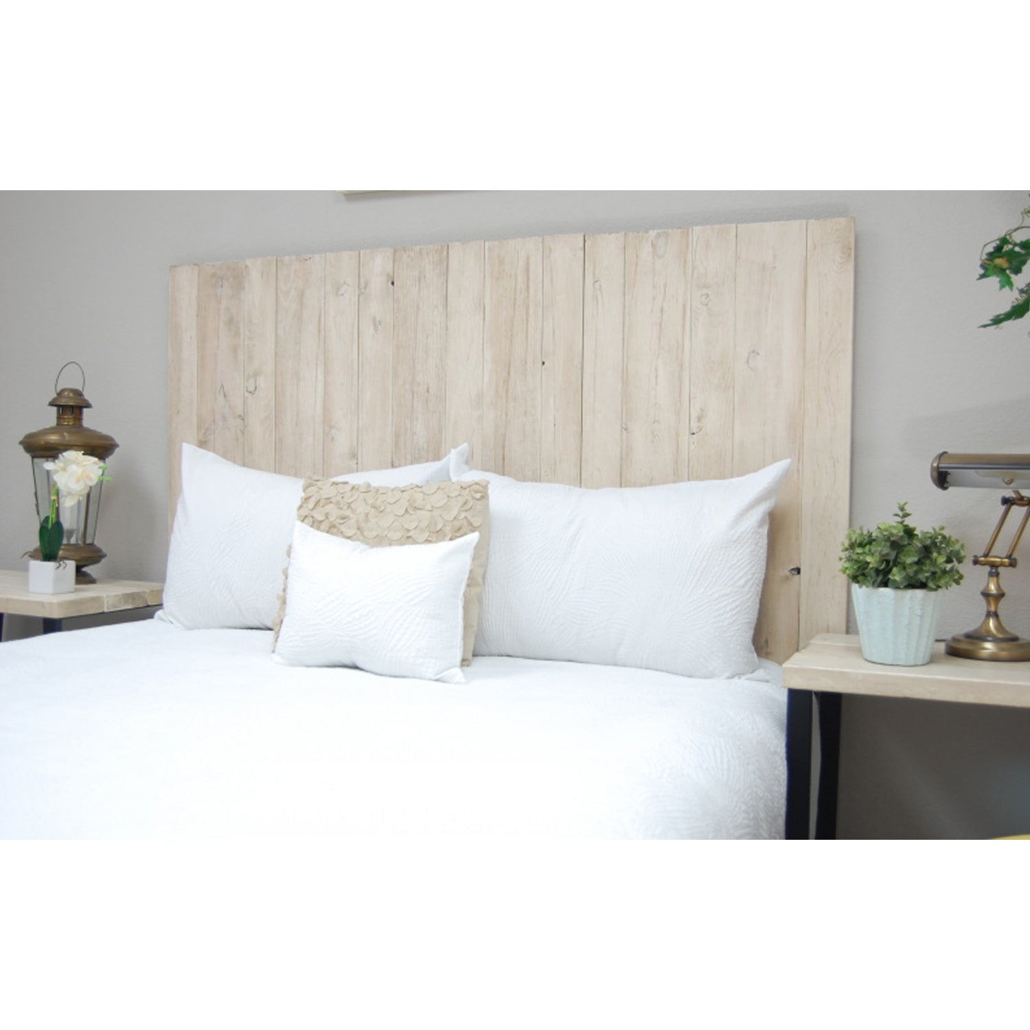 Barn Walls Floating Hanger Handmade 4 Panel Wall Headboard, King (Used)