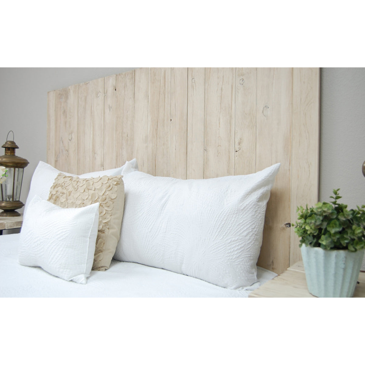 Barn Walls Floating Hanger Handmade 4 Panel Wall Headboard, King (Used)