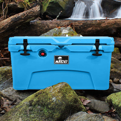 nICE 45 Quart Lockable Bear Resistant Insulated Portable Cooler, Light Blue