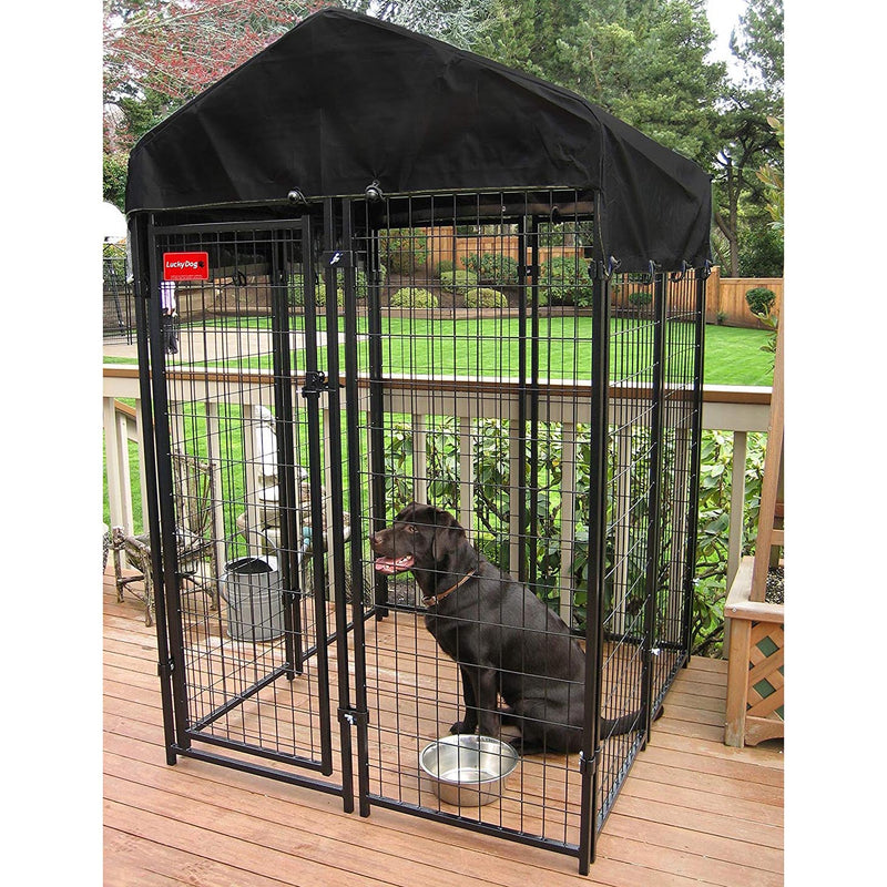 Lucky Dog Uptown Outdoor Covered Kennel Heavy Duty Dog Cage Pen (3 Pack)