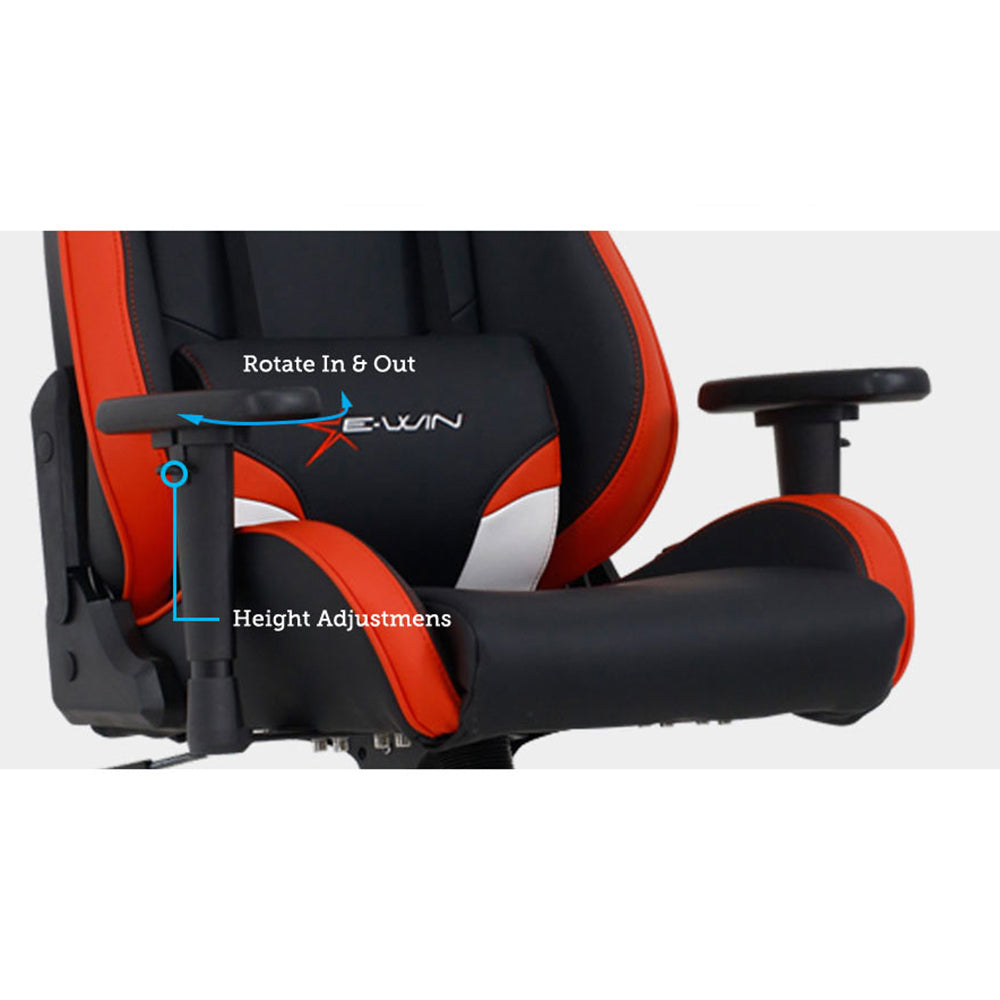 E-Win Calling Series Leather Computer PC Gaming Office Desk Chair, Red(Open Box)